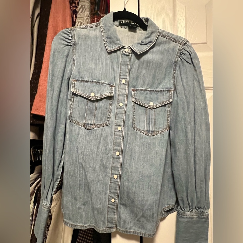 Veronica Beard Light Blue Denim Shirt